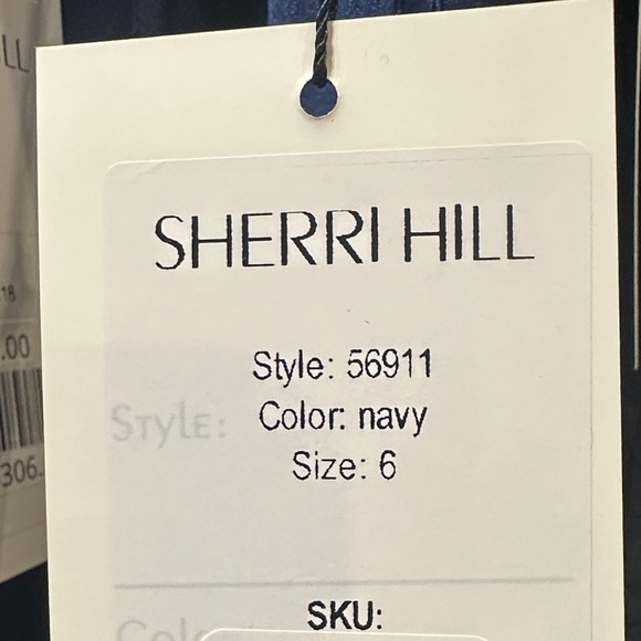 Sherri hill 56911 Elegant Navy Blue Strapless Evening Gown - Picture 3 of 4